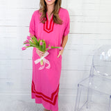 Harper Bubble Gum Shift Maxi Dress Entro