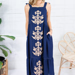 Harvey Navy Medallions Maxi Dress Entro
