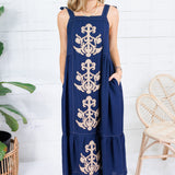 Harvey Navy Medallions Maxi Dress Entro