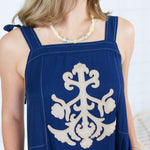 Harvey Navy Medallions Maxi Dress Entro