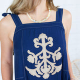 Harvey Navy Medallions Maxi Dress Entro