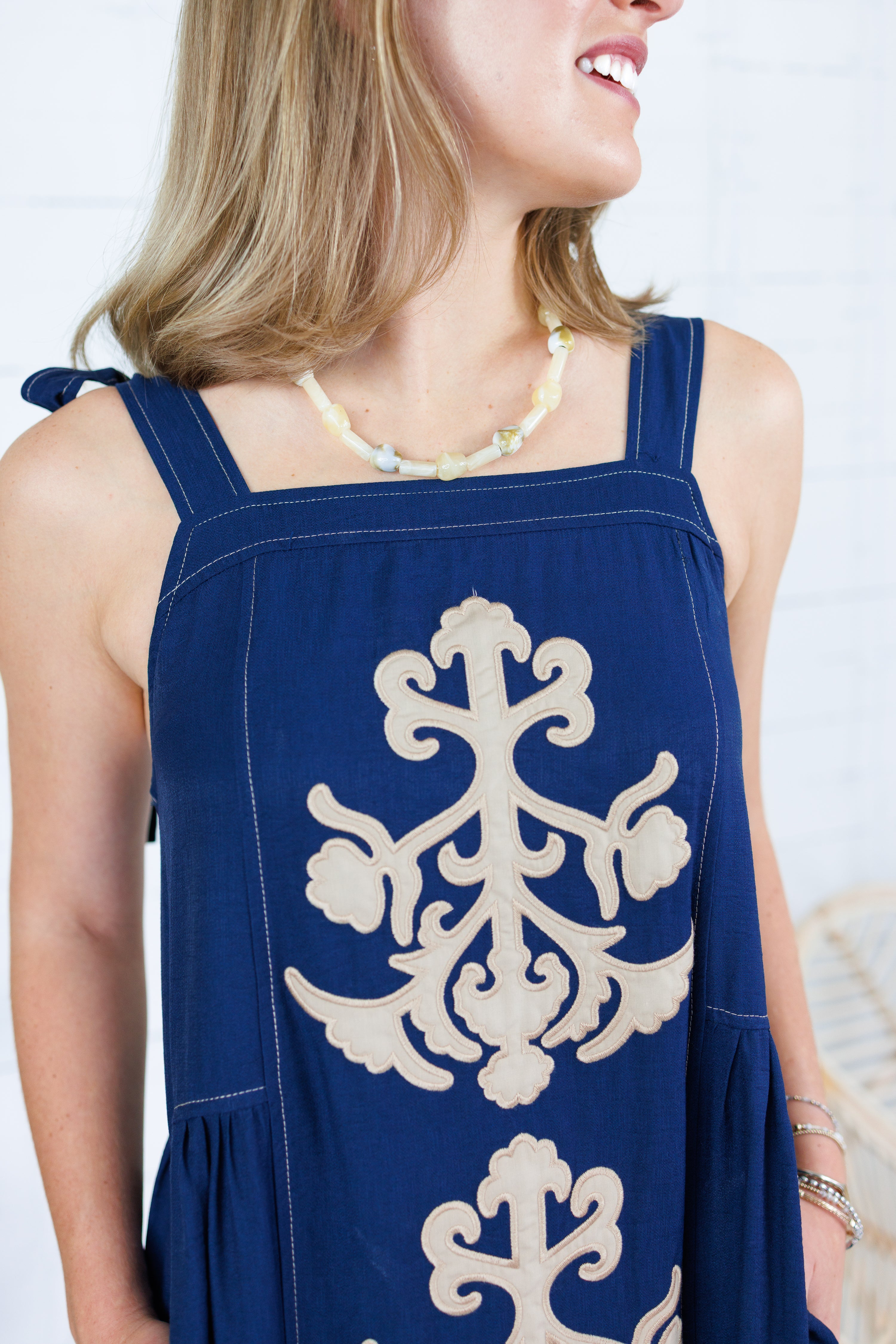 Harvey Navy Medallions Maxi Dress Entro