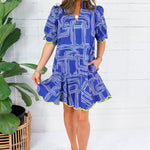 Haskins Royal + Lime Trim Mini Dress Entro
