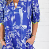 Haskins Royal + Lime Trim Mini Dress Entro