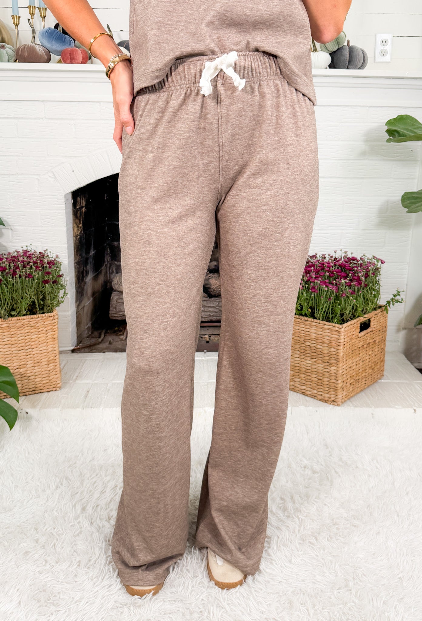 Hastings Taupe Wideleg Knit Pants BOBI 