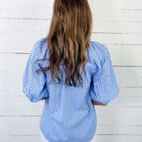 Haylee Cornflower Blue Gingham Top