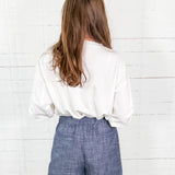 Hazel Washed Blue Back Elastic Shorts