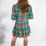 Hazel Forest Plaid Mini Dress Briton Court