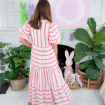 Hazleton Pink Stripes Maxi Dress Entro