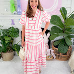 Hazleton Pink Stripes Maxi Dress Entro