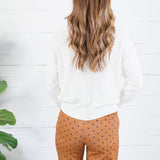Headed South Geese White Sweater Le Lis