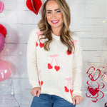 Heart Cherry Ivory Sweater