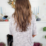 Heather Grey Button Neck Knit Top BOBI