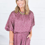 Heather Burgundy Dotty Cropped Bubble Top Glam