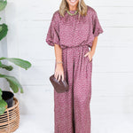 Heather Burgundy Dotty Cropped Bubble Top Glam