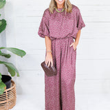 Heather Burgundy Dotty Cropped Bubble Top Glam