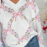 Henderson Pink Jacquard Floral Sweater