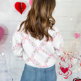 Henderson Pink Jacquard Floral Sweater