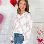 Henderson Pink Jacquard Floral Sweater