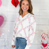 Henderson Pink Jacquard Floral Sweater