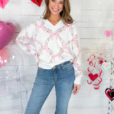 Henderson Pink Jacquard Floral Sweater