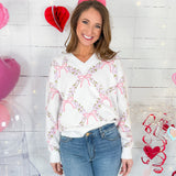 Henderson Pink Jacquard Floral Sweater