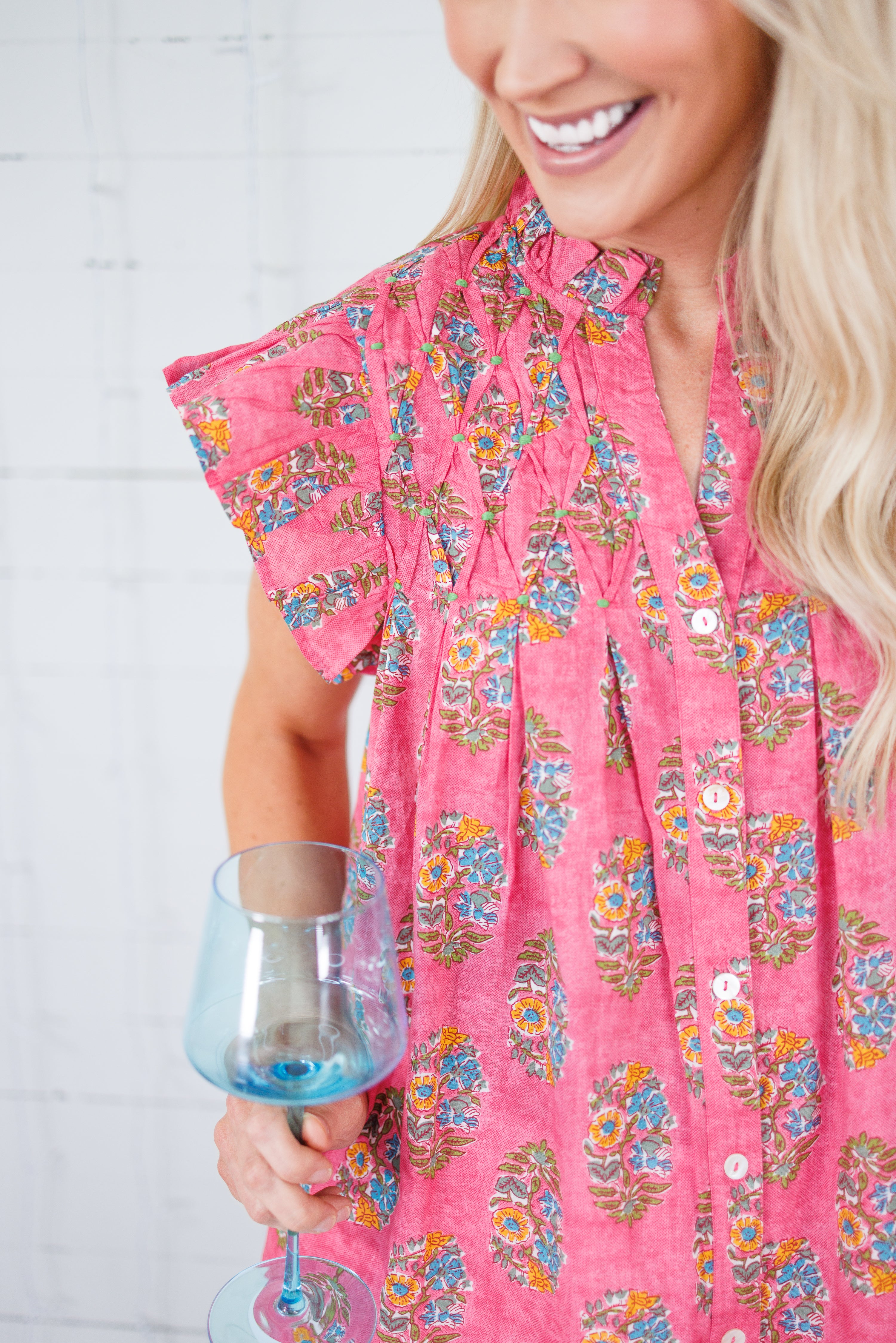 Henson Fuschia Floral Top THML