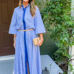 Herman Navy Stripe Maxi Dress