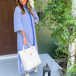 Herman Navy Stripe Maxi Dress
