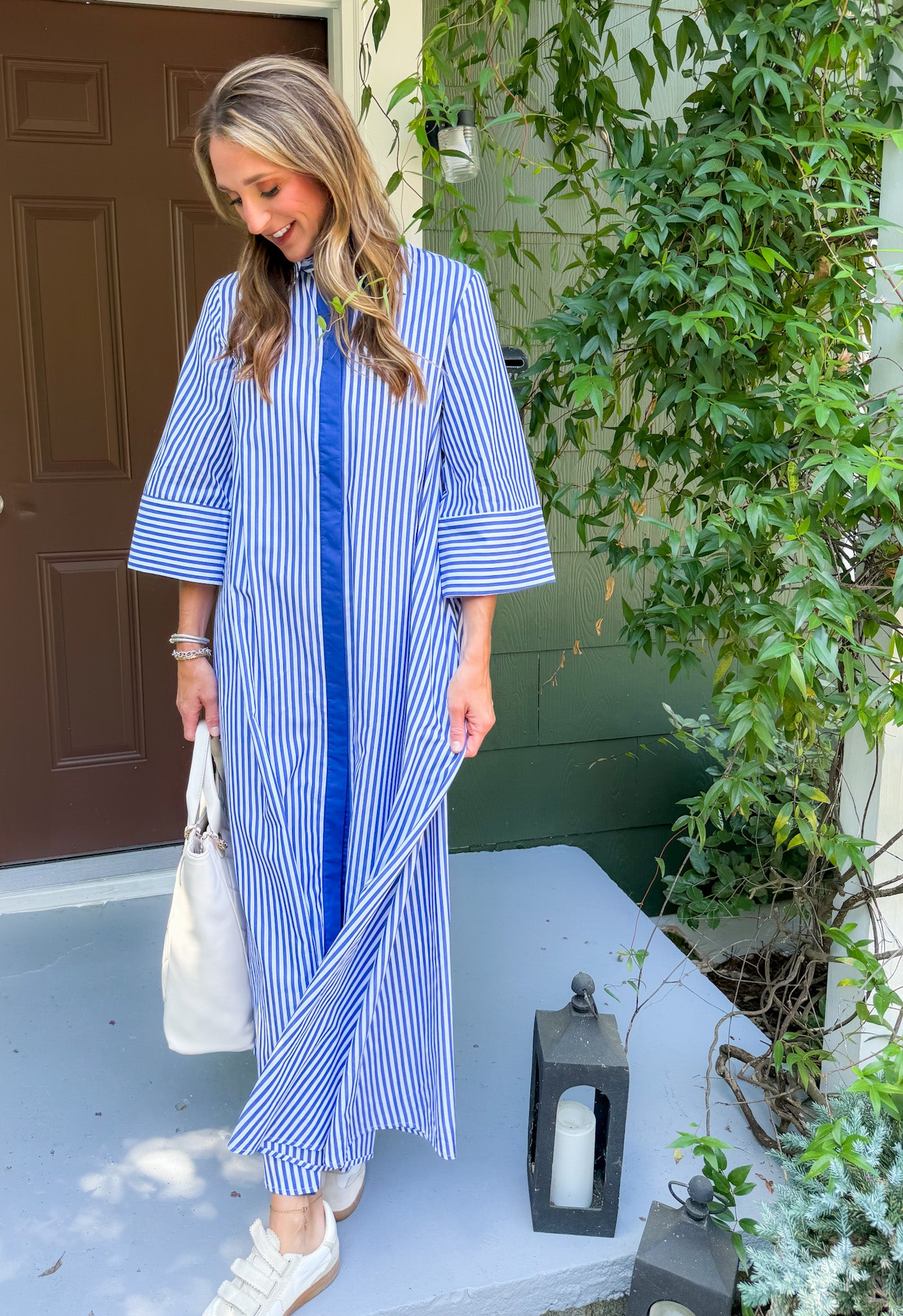 Herman Navy Stripe Maxi Dress