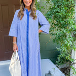 Herman Navy Stripe Maxi Dress