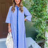 Herman Navy Stripe Maxi Dress
