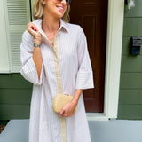 Herman Tan Striped Maxi Dress