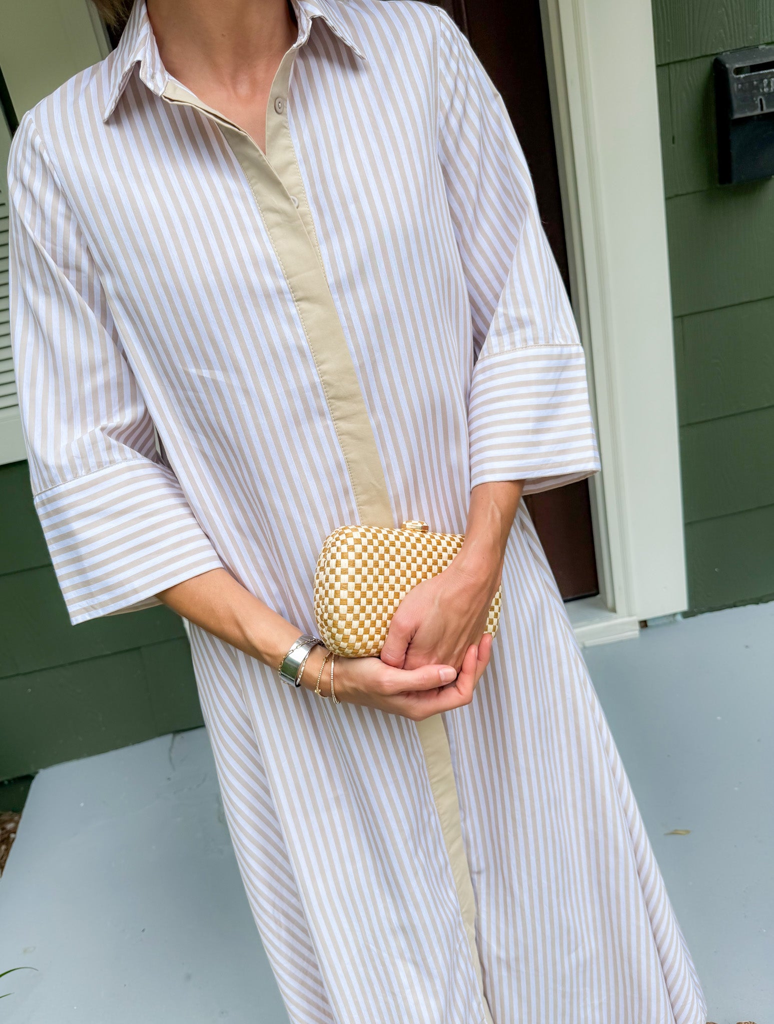 Herman Tan Striped Maxi Dress