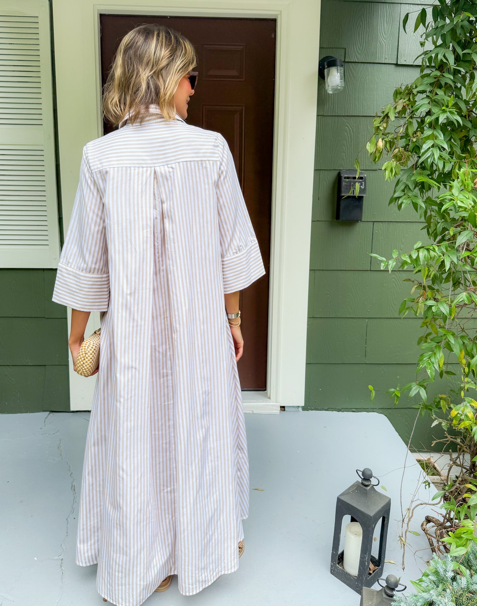 Herman Tan Striped Maxi Dress