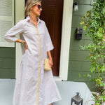 Herman Tan Striped Maxi Dress