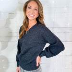 Hester Dark Grey Sprinkle Sparkle Sweater Molly Bracken