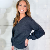 Hester Dark Grey Sprinkle Sparkle Sweater Molly Bracken