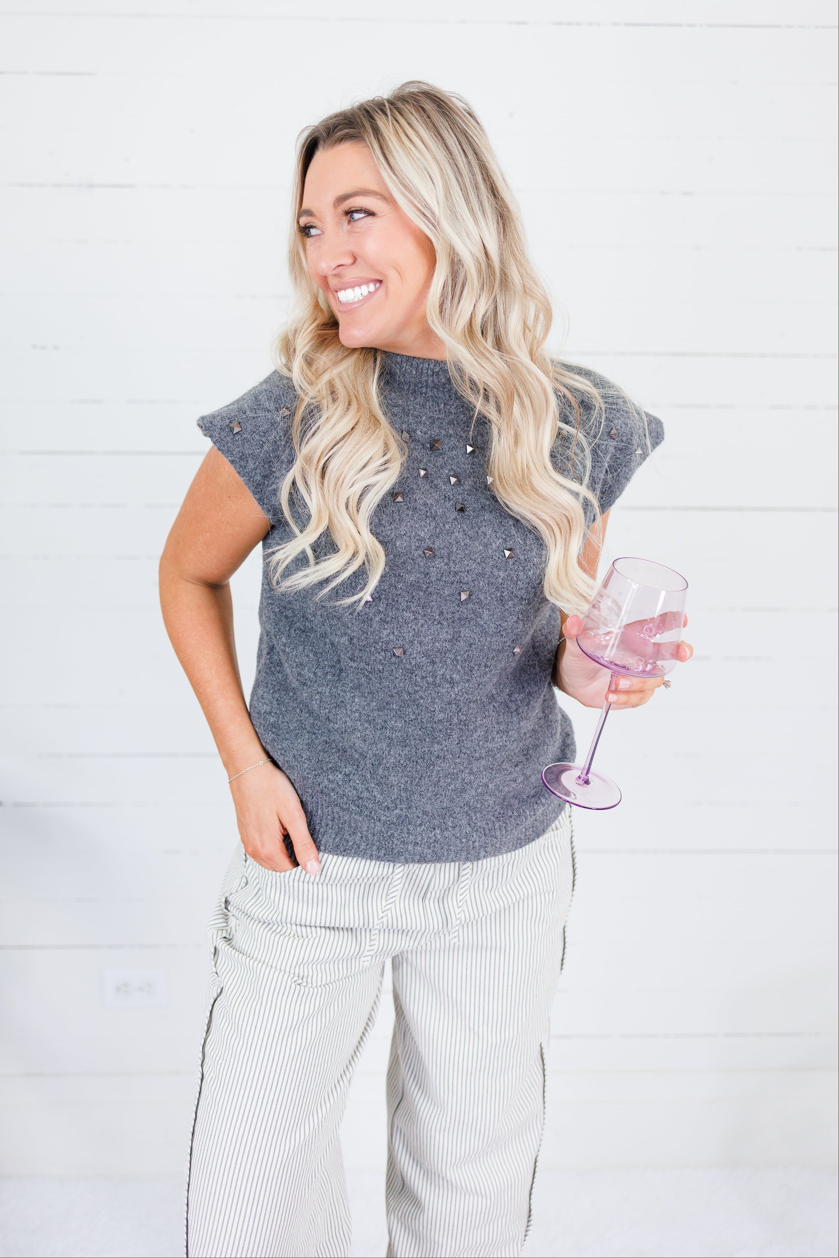 Hillsong Dark Grey Cap Sleeve Sweater Molly Bracken