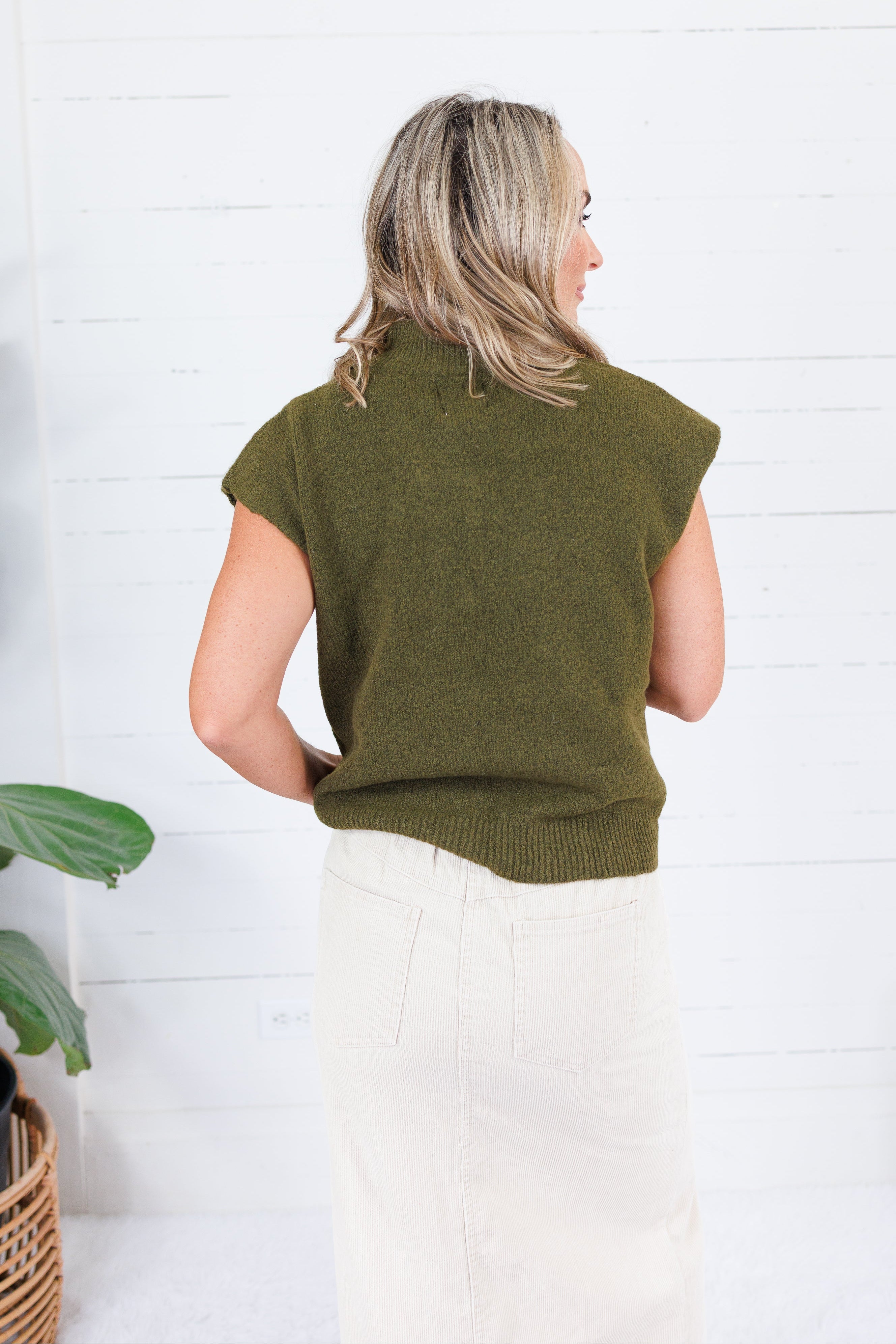 Hillsong Olive Cap Sleeve Sweater Molly Bracken