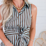 Morrison Seafoam + Cocoa Stripe Maxi Dress