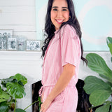 Hobbs Berry Burst Pink Stripe Top Meet Me in Santorini