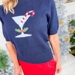 Holiday Cocktail Navy Sweater Sunday Edition