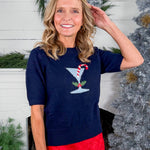 Holiday Cocktail Navy Sweater Sunday Edition