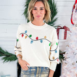 Holiday Lights Cream Sweater