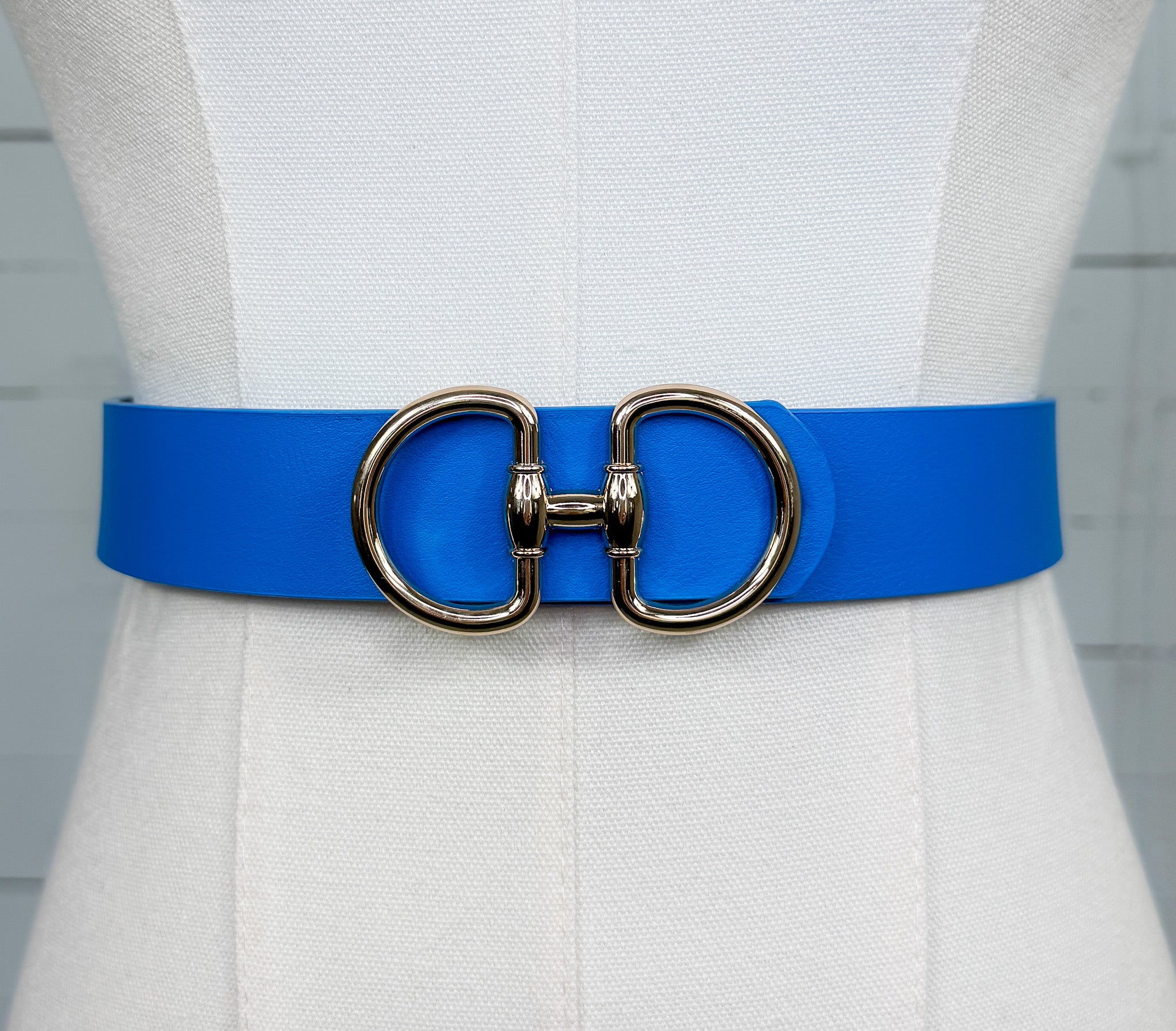 Horse Bit Buckle Belt Blue