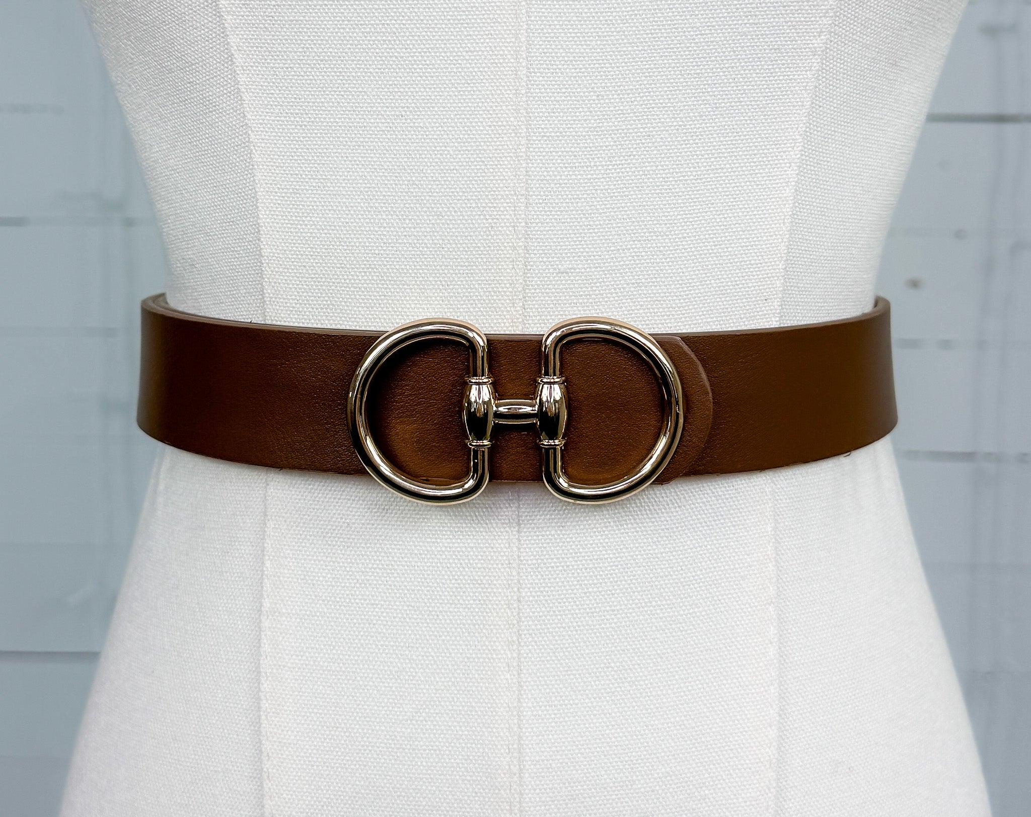 Horse Bit Buckle Belt Dark Brown