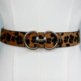 Horse Bit Buckle Belt Leopard
