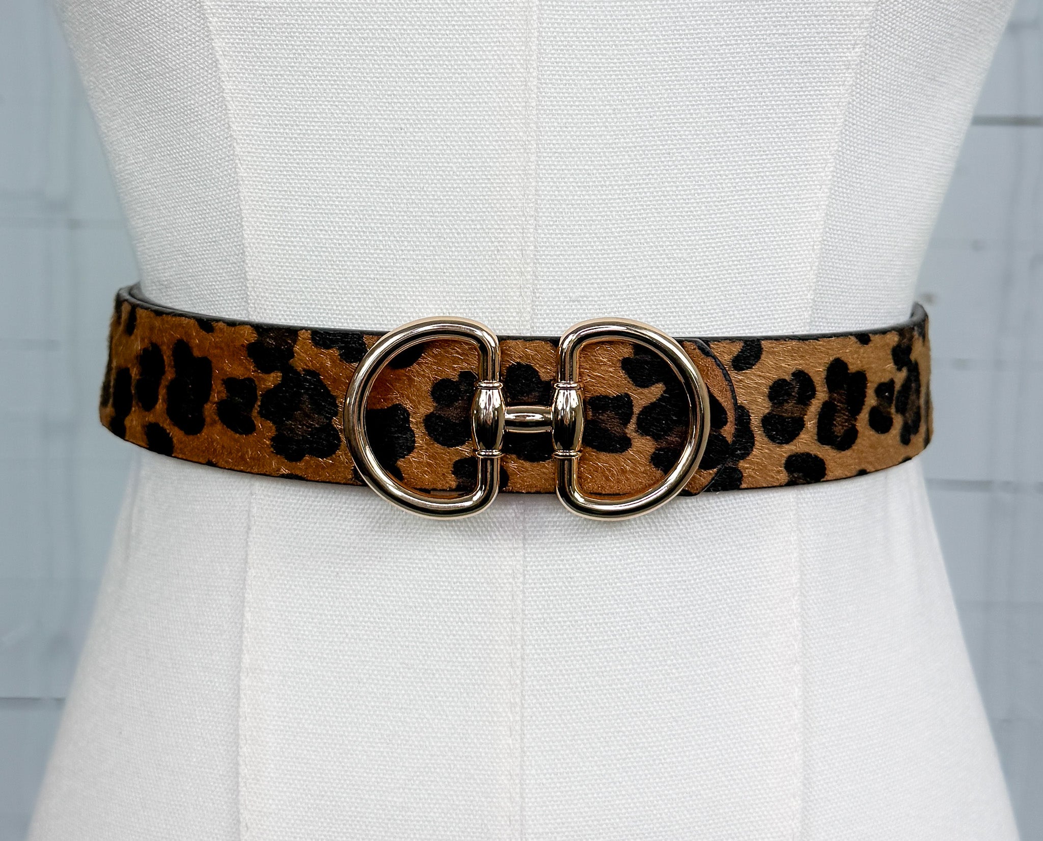 Horse Bit Buckle Belt Leopard
