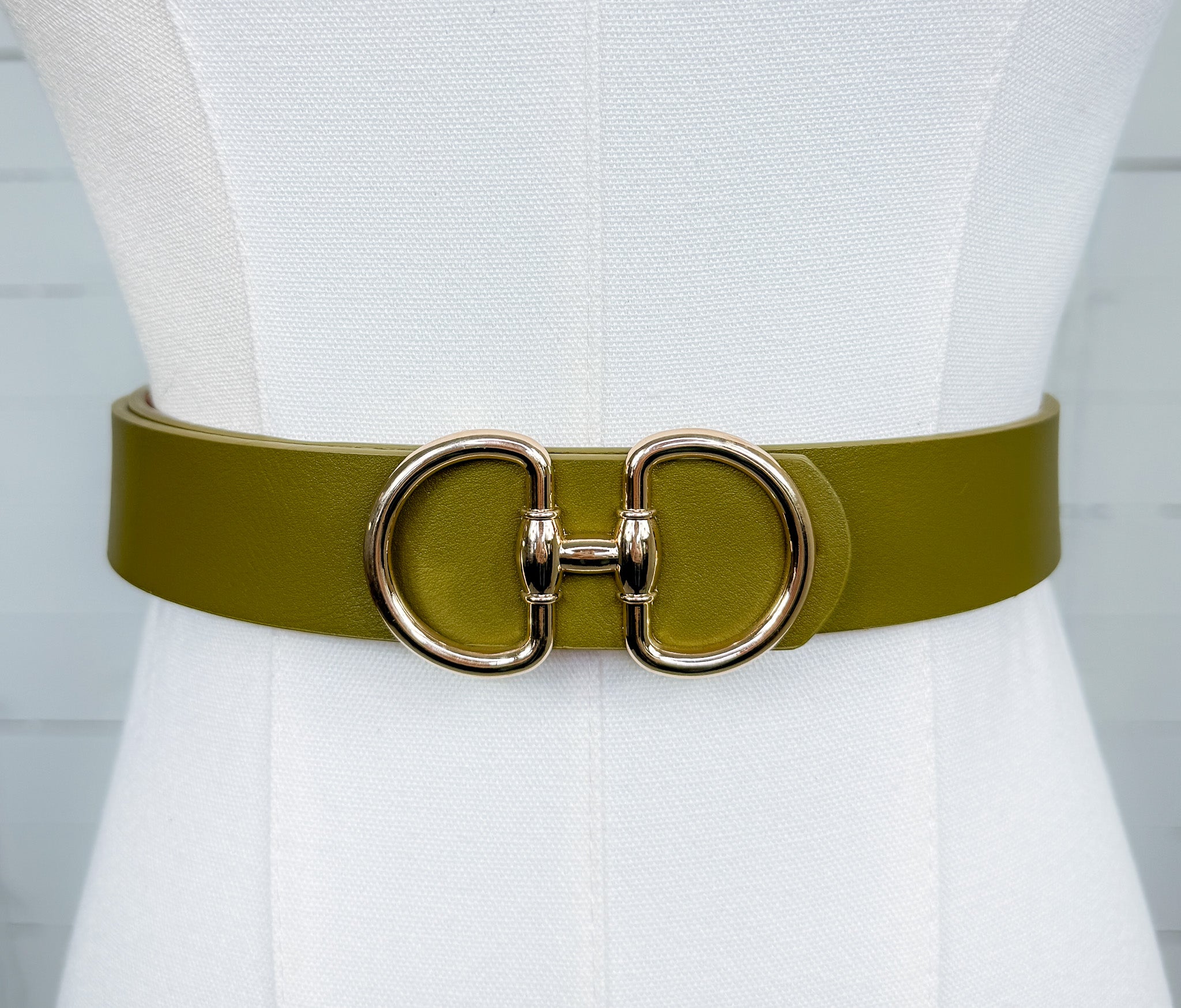 Horse Bit Buckle Belt Olive